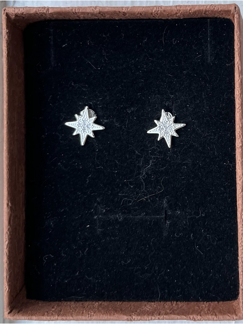 Fine Silver Plated Starburst Stud Earrings